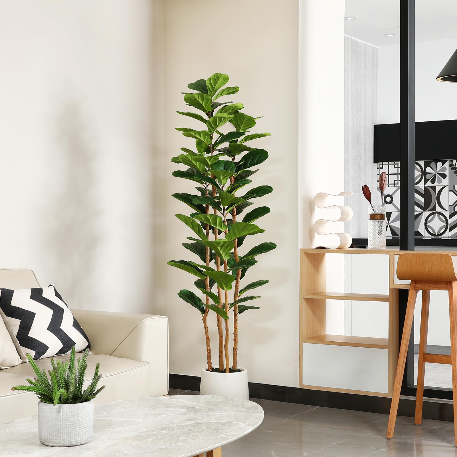 Artificial Fiddle Leaf Fig Tre - Ficus Lyrata Tree review and price